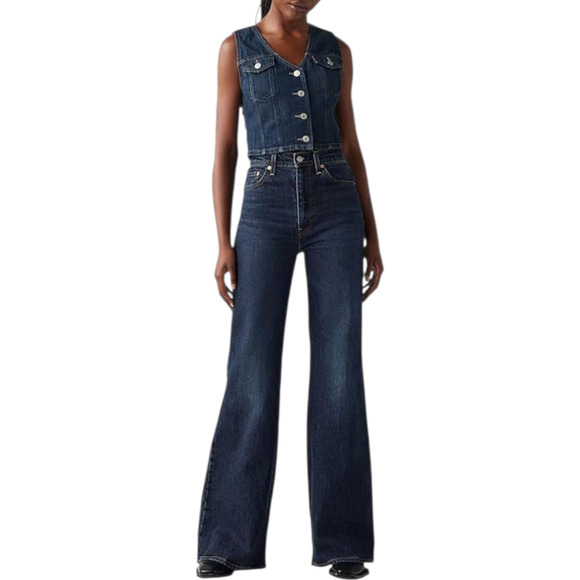 Levi's Premium Ribcage Bell Dark Wash Jeans Women's 33x32 - Picture 1 of 15